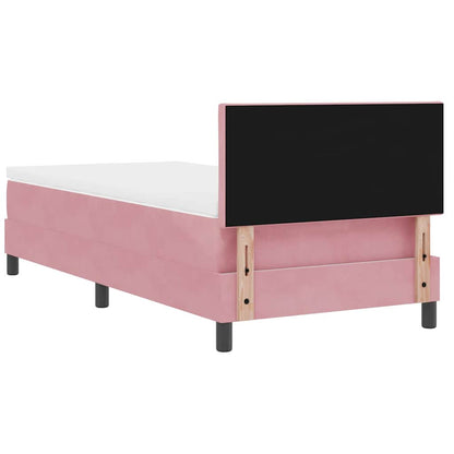 Letto a molle con testiera Rosa 100 x 200 cm Velluto