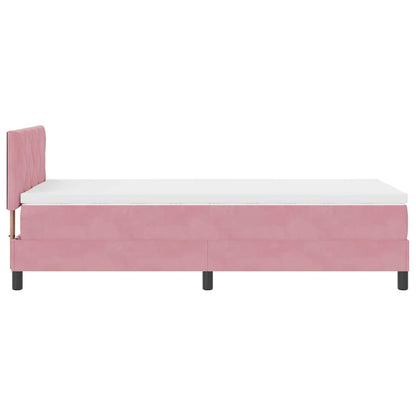 Letto a molle con testiera Rosa 100 x 200 cm Velluto