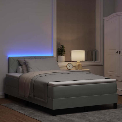 Letto a Sorgente LED Grigio chiaro 120 x 190 cm Velluto | homemem39
