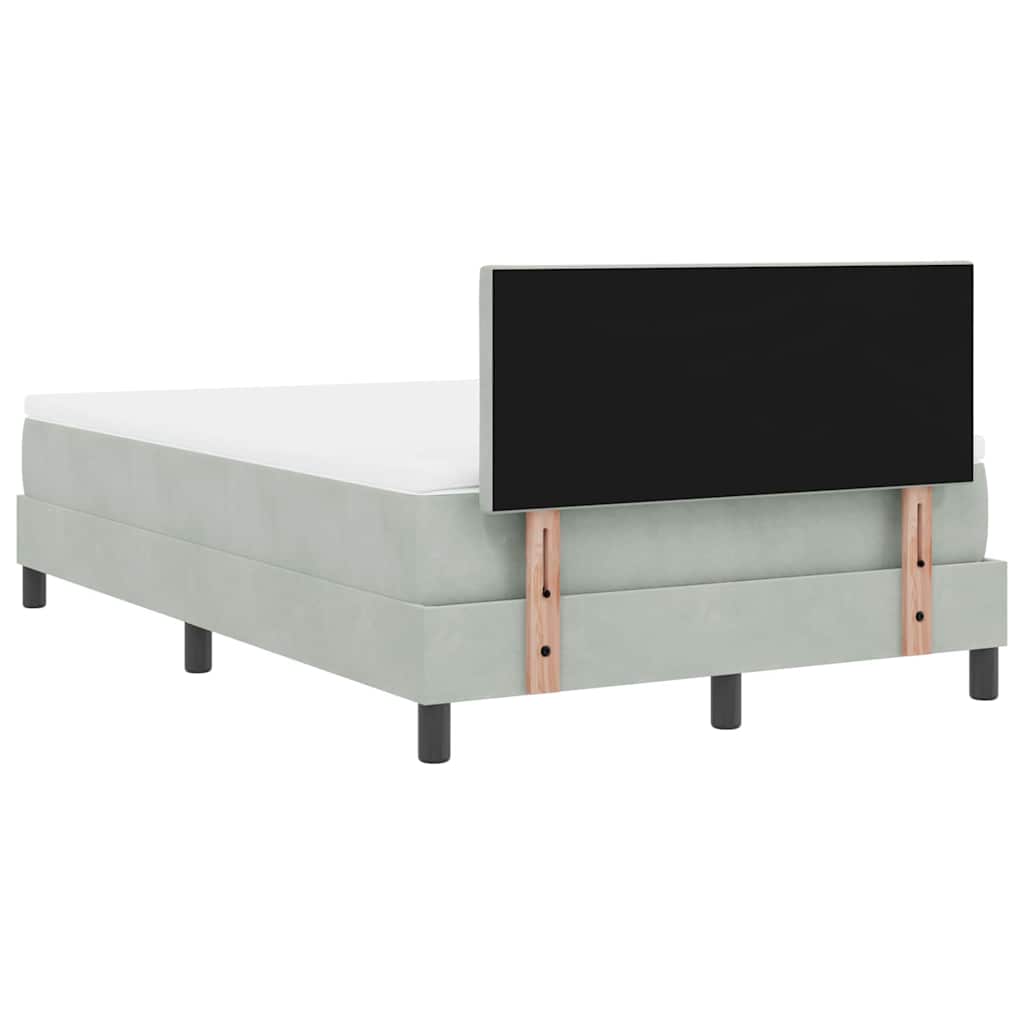 Letto a Sorgente LED Grigio chiaro 120 x 190 cm Velluto | homemem39
