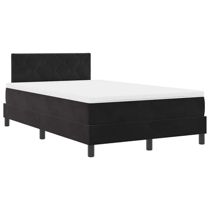 Letto a Sorgente LED con materasso Nero 120 x 190 cm Velluto