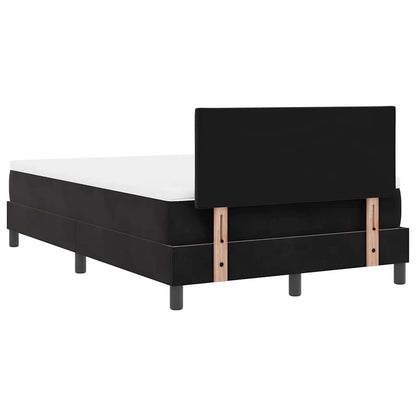 Letto a Sorgente LED con materasso Nero 120 x 190 cm Velluto