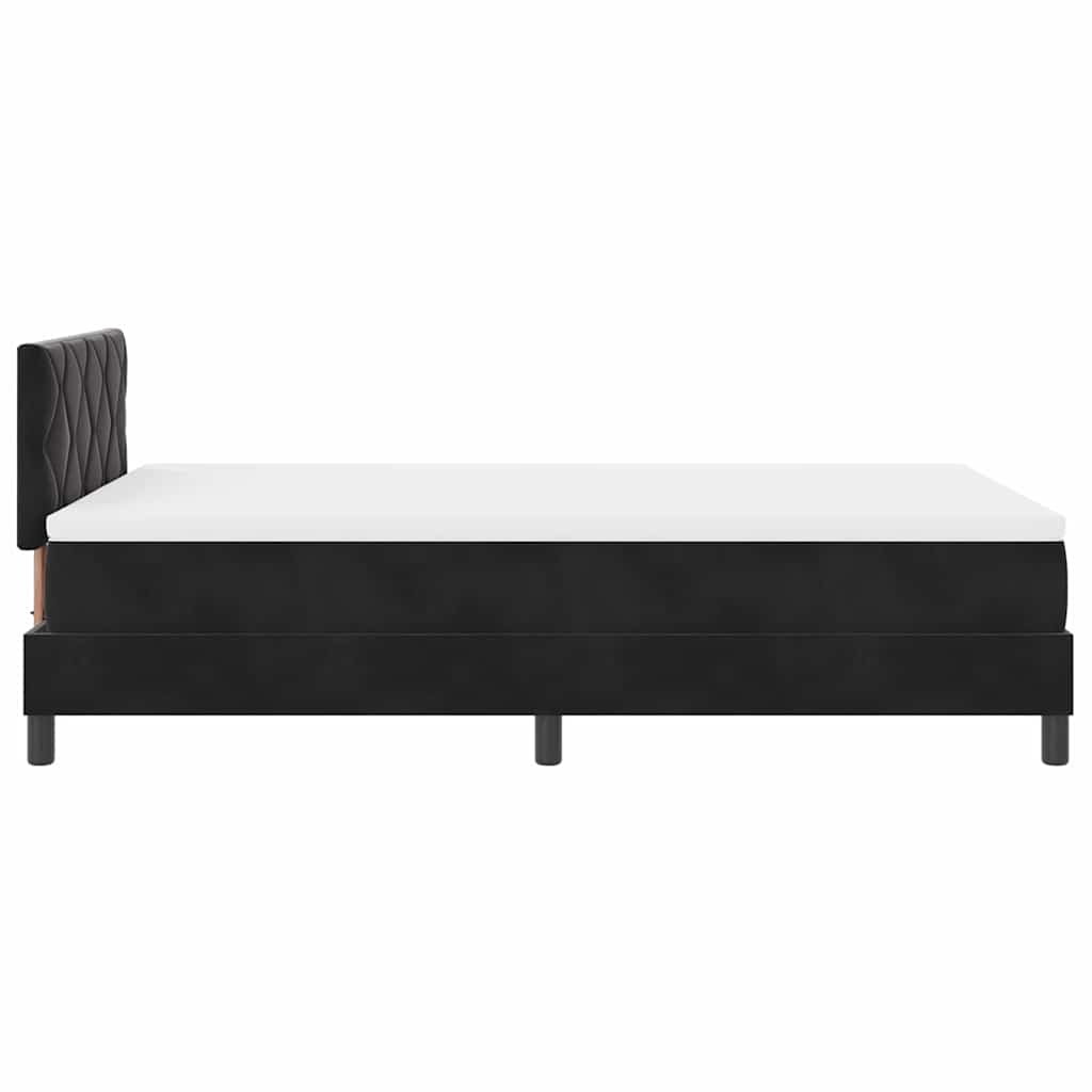 Letto a Sorgente LED con materasso Nero 120 x 190 cm Velluto