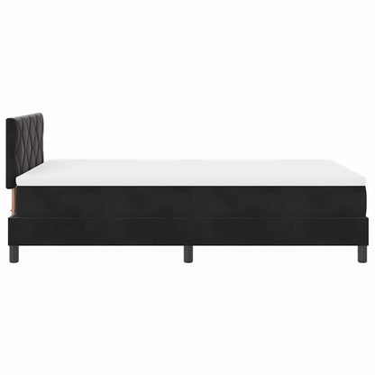 Letto a Sorgente LED con materasso Nero 120 x 190 cm Velluto