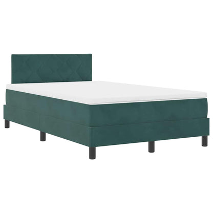 Letto a molle con testiera Verde scuro 120 x 190 cm Velluto
