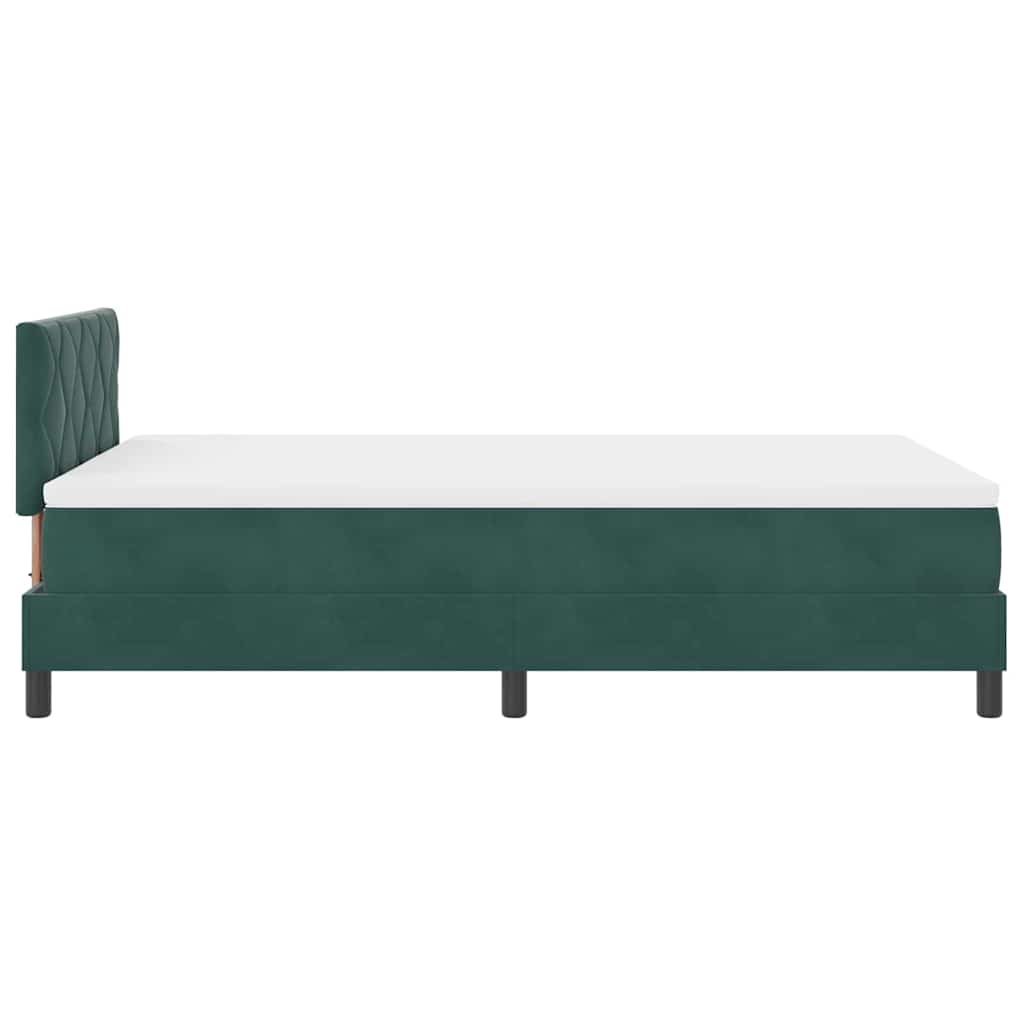 Letto a molle con testiera Verde scuro 120 x 190 cm Velluto