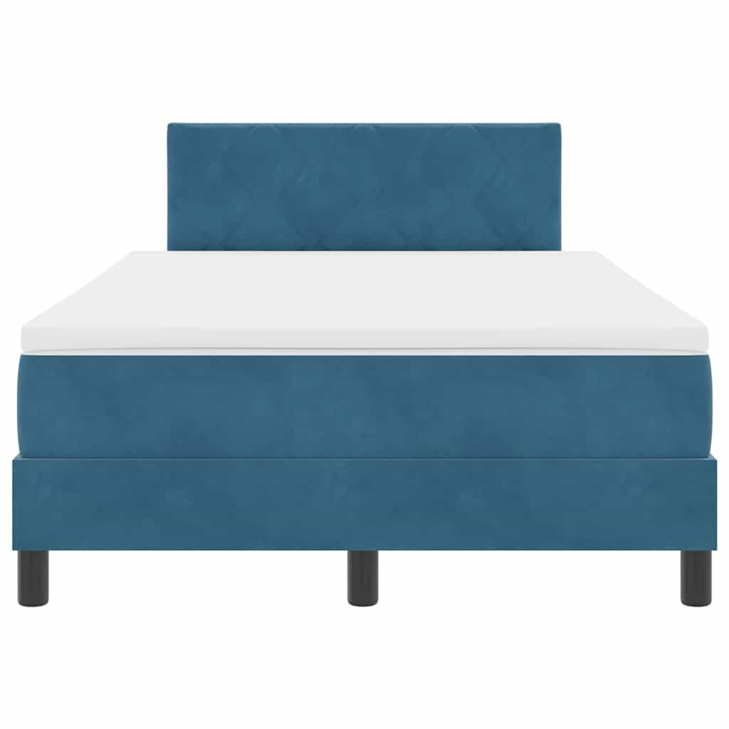 Letto a molle con testiera Blu scuro 120 x 190 cm Velluto - homemem39