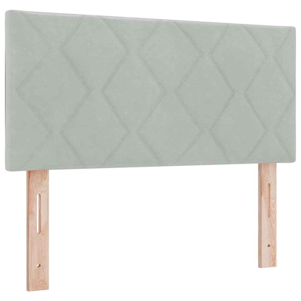 Letto a Sorgente LED Grigio chiaro 120 x 200 cm Velluto | homemem39
