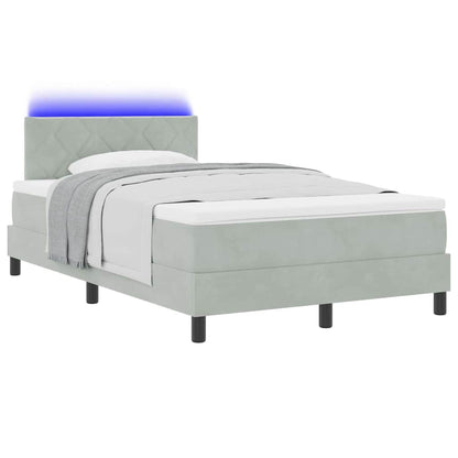 Letto a Sorgente LED Grigio chiaro 120 x 200 cm Velluto | homemem39