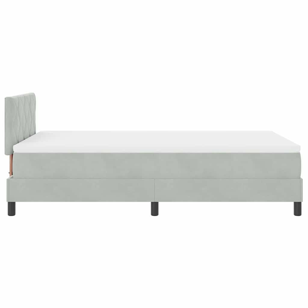 Letto a Sorgente LED Grigio chiaro 120 x 200 cm Velluto | homemem39