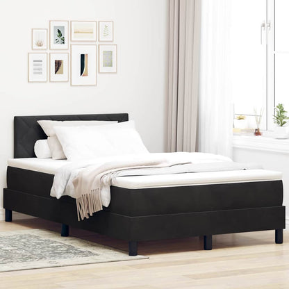 Letto a Sorgente LED con strisce LED Nero 120 x 200 cm Velluto | homemem39