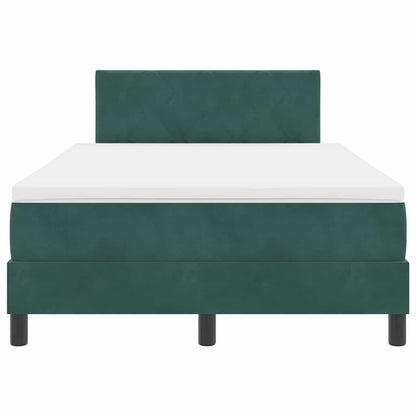 Letto a molle con testiera Verde scuro 120 x 200 cm Velluto