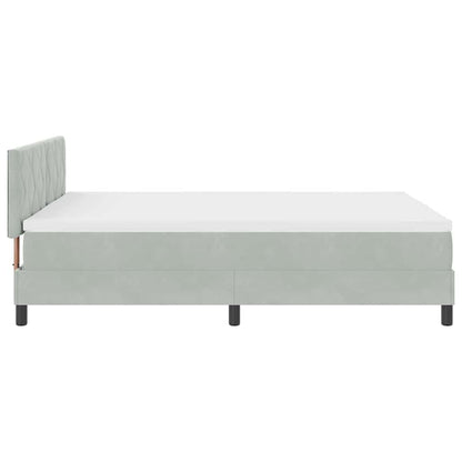 Letto a molle con testiera Grigio chiaro 140 x 200 cm Velluto