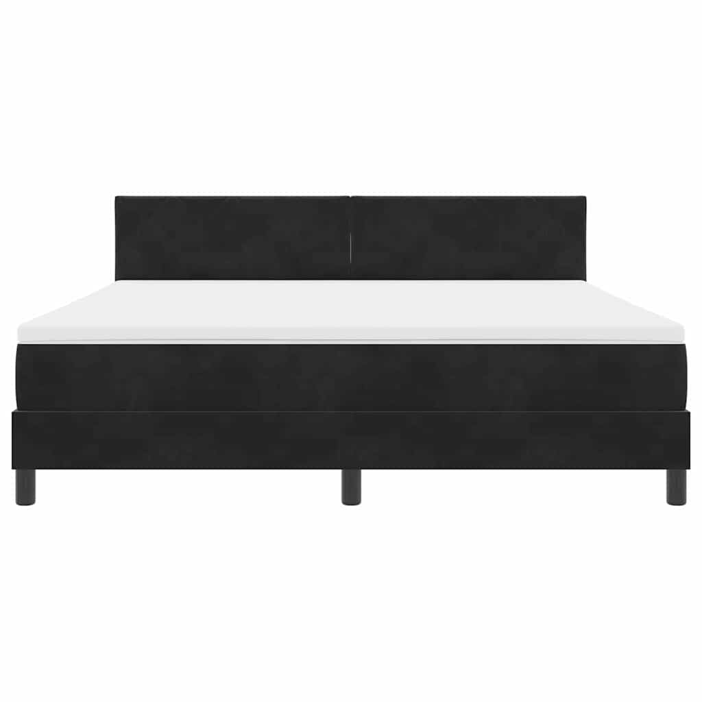 Letto a Sorgente LED con materasso Nero 180 x 200 cm Velluto