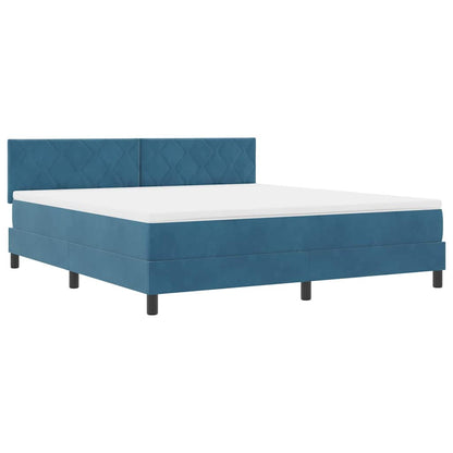 Letto a Sorgente LED Blu Scuro 180 x 200 cm Velluto | homemem39