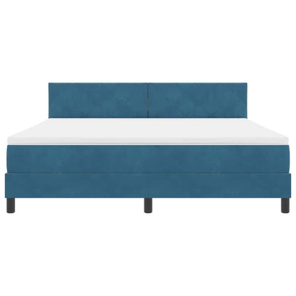 Letto a Sorgente LED Blu Scuro 180 x 200 cm Velluto | homemem39