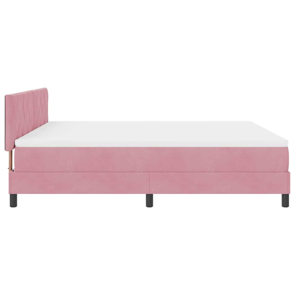 Letto a Sorgente LED con strisce LED Rosa 180 x 200 cm Velluto | homemem39