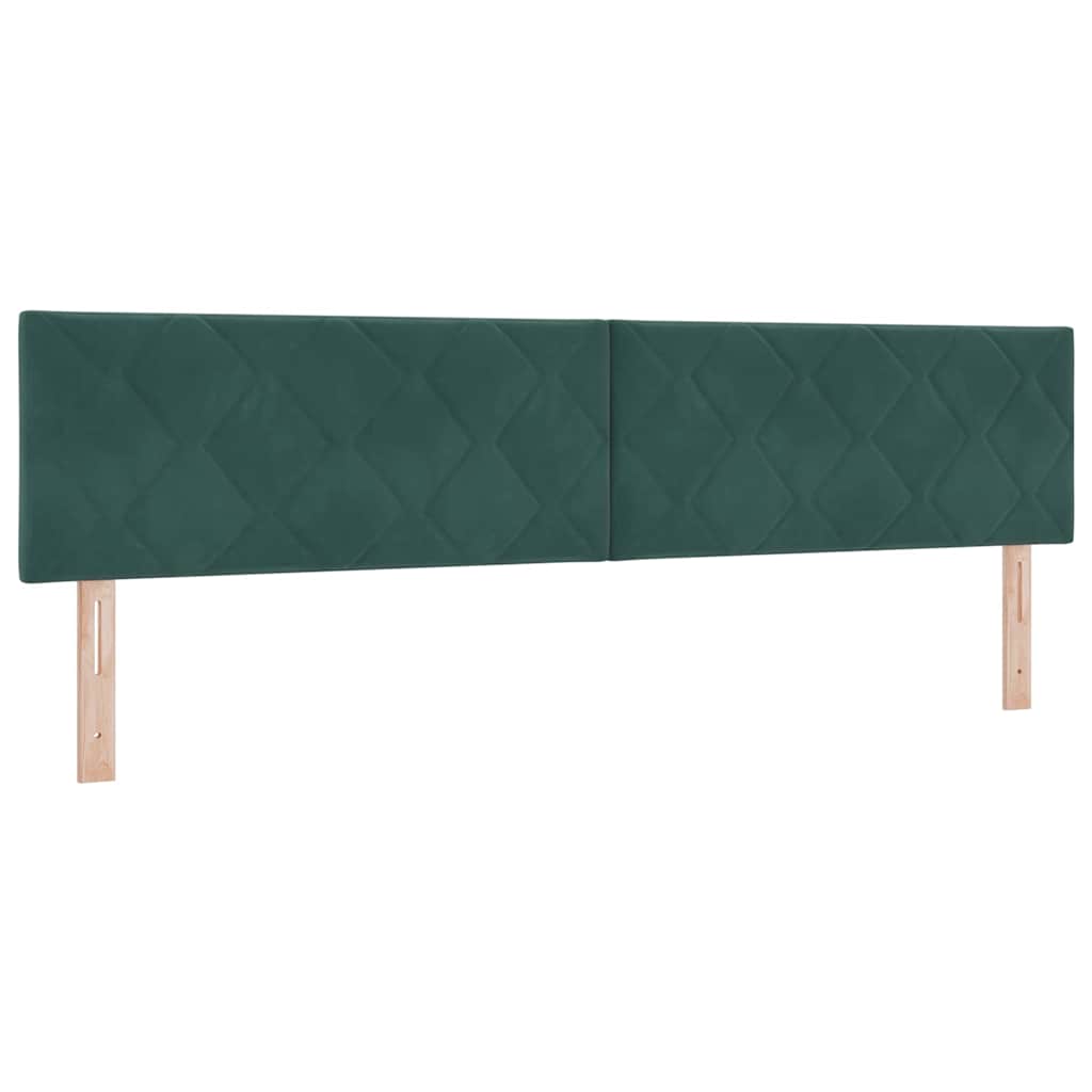 Letto a molle con testiera Verde scuro 200 x 200 cm Velluto