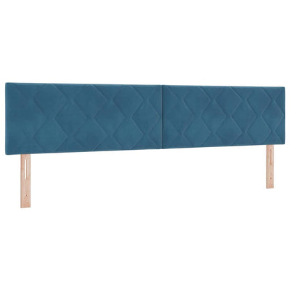 Letto a Sorgente LED Blu Scuro 200 x 200 cm Velluto | homemem39