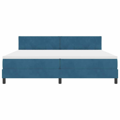Letto a Sorgente LED Blu Scuro 200 x 200 cm Velluto | homemem39