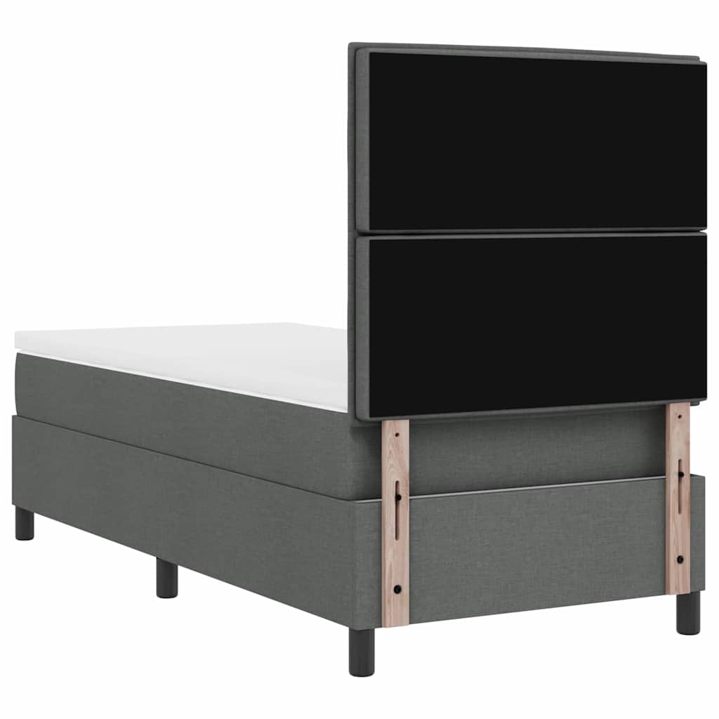 Letto a molle con materasso Grigio scuro 80 x 200 cm Tessuto | homemem39