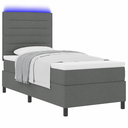 Letto a molle con materasso Grigio scuro 80 x 200 cm Tessuto | homemem39