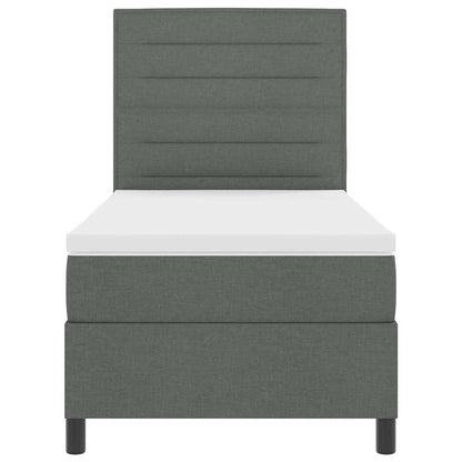 Letto a molle con materasso Grigio scuro 90 x 200 cm Tessuto