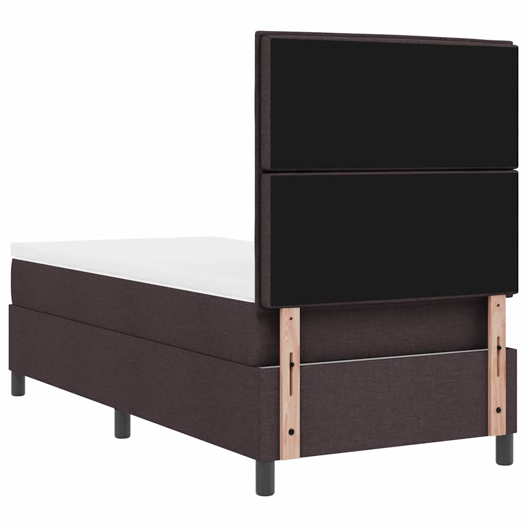 Letto a molle con materasso Marrone scuro 90 x 200 cm Tessuto | homemem39