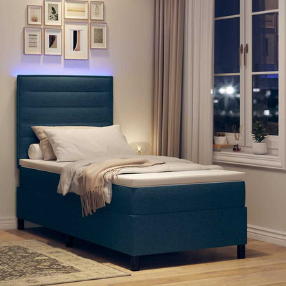 Letto a molle con materasso con led Blu 90 x 200 cm Tessuto | homemem39