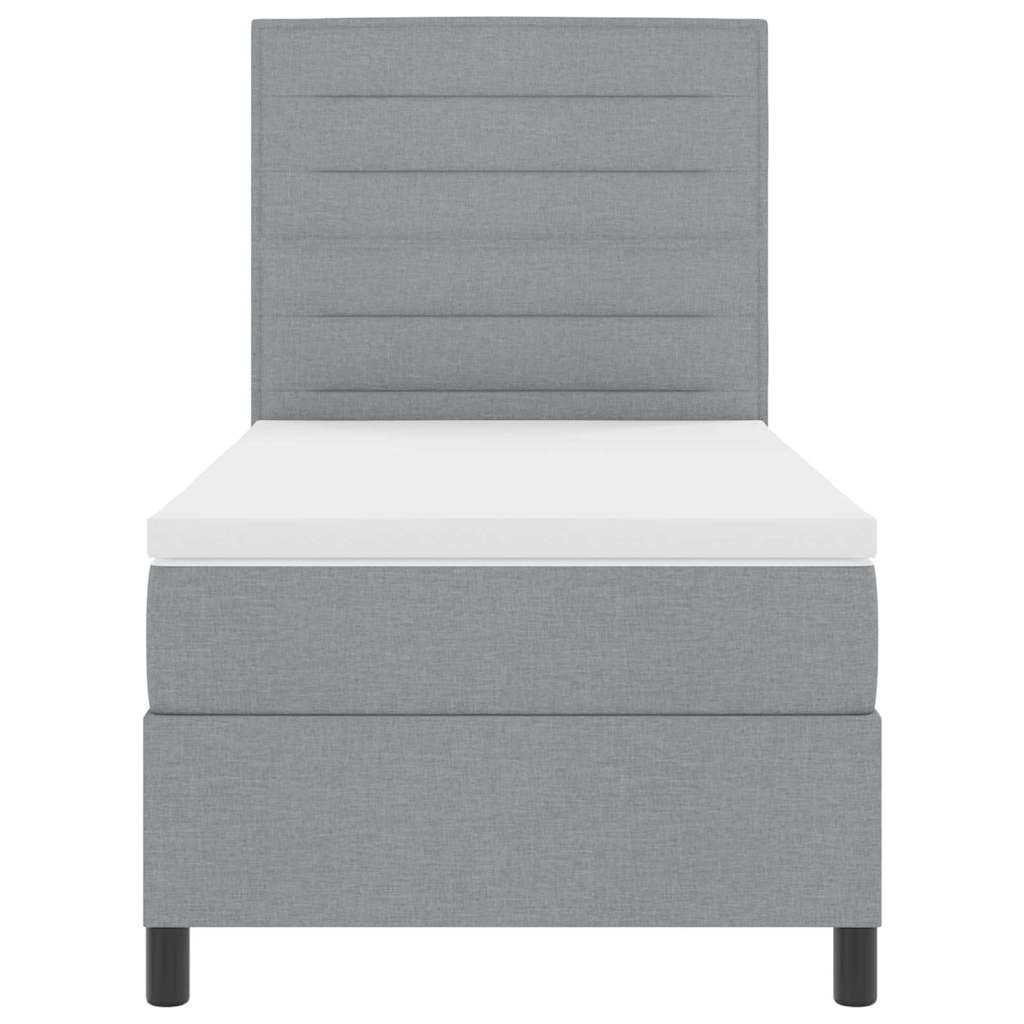 Letto a molle con materasso Grigio chiaro 100 x 200 cm Tessuto