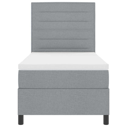 Letto a molle con materasso Grigio chiaro 100 x 200 cm Tessuto