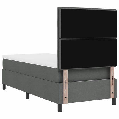Letto a molle con materasso Grigio scuro 100 x 200 cm Tessuto | homemem39