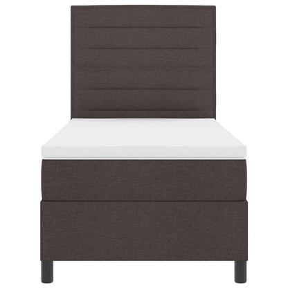 Letto a molle con materasso Marrone scuro 100 x 200 cm Tessuto | homemem39