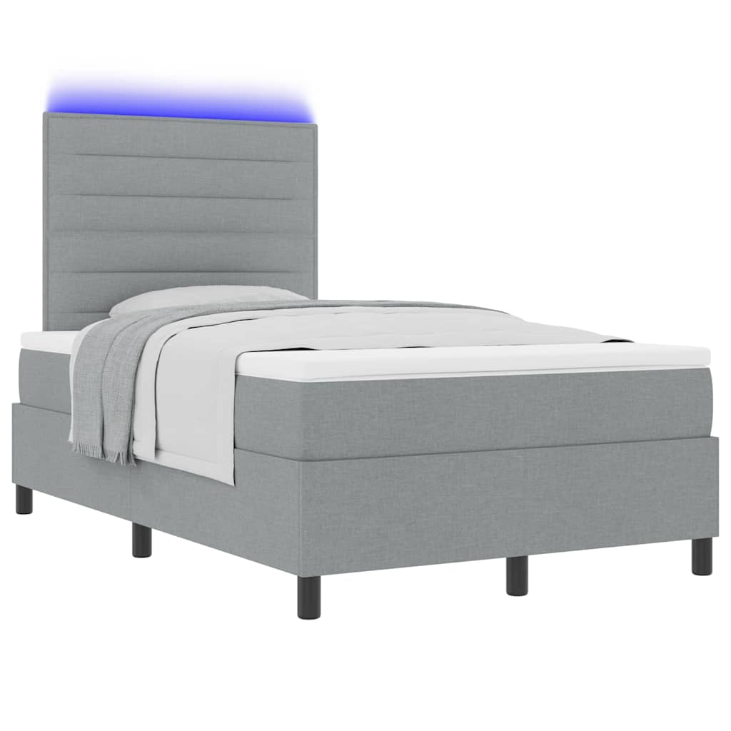 Letto a molle con materasso Grigio chiaro 120 x 190 cm Tessuto | homemem39