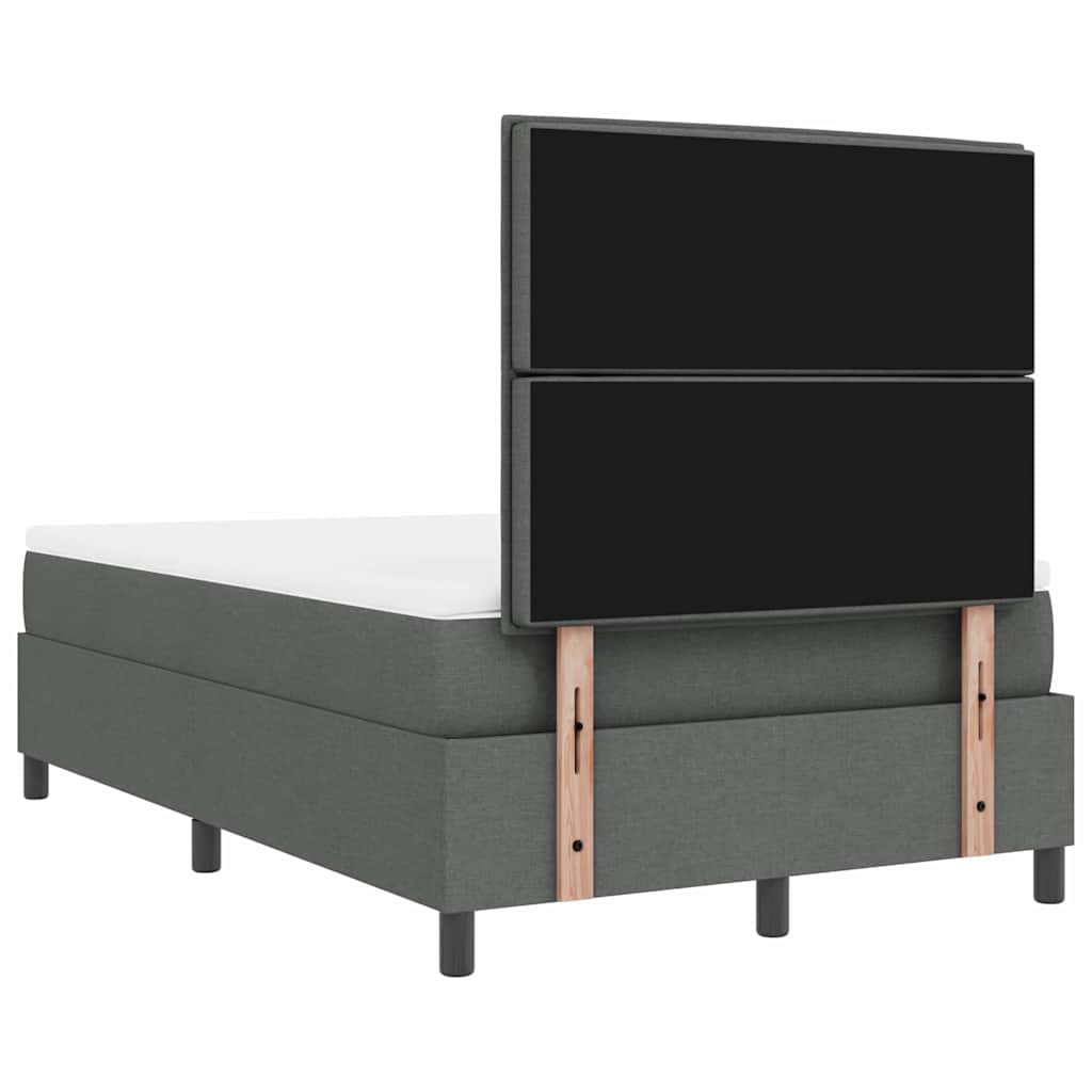 Letto a molle con materasso Grigio scuro 120 x 190 cm Tessuto | homemem39