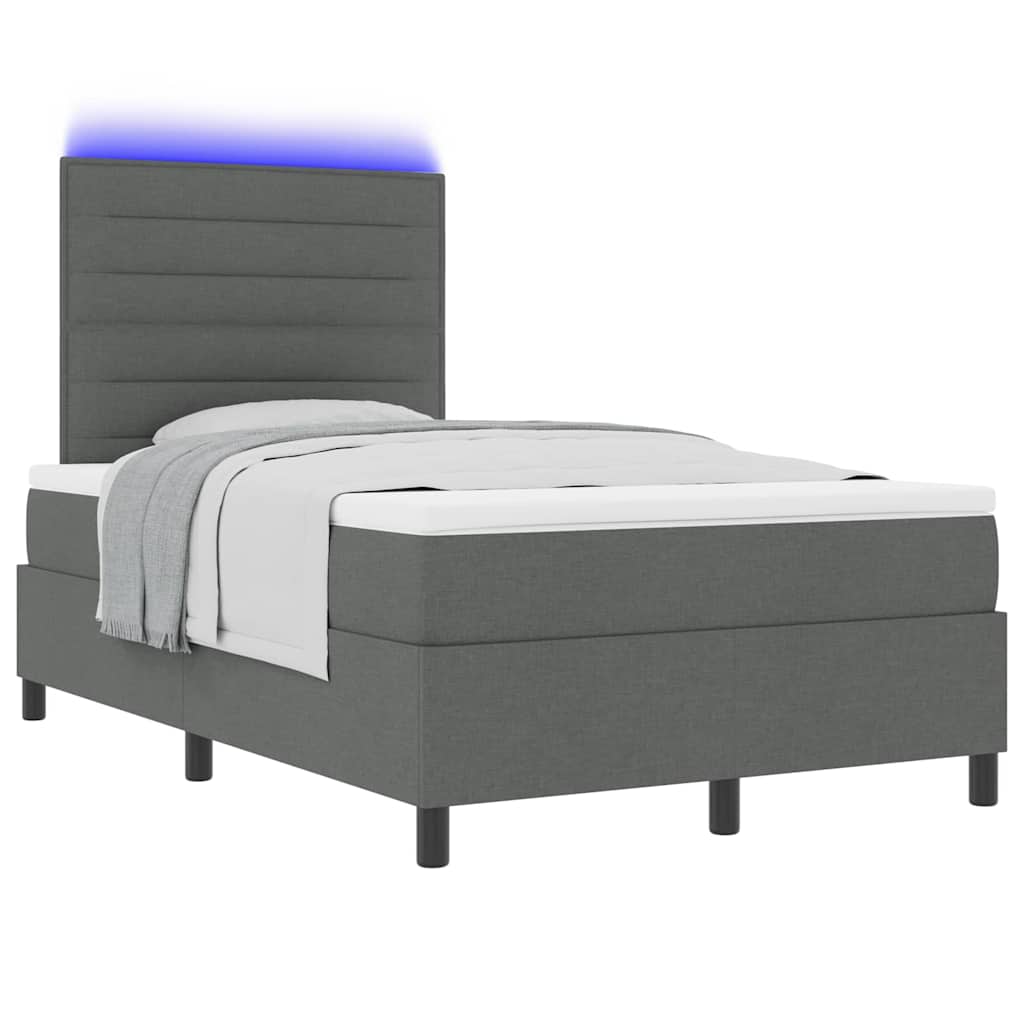 Letto a molle con materasso Grigio scuro 120 x 190 cm Tessuto | homemem39