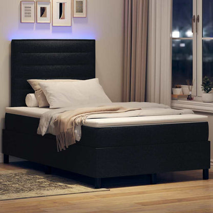 Letto a molle con materasso con led Nero 120 x 190 cm Tessuto | homemem39