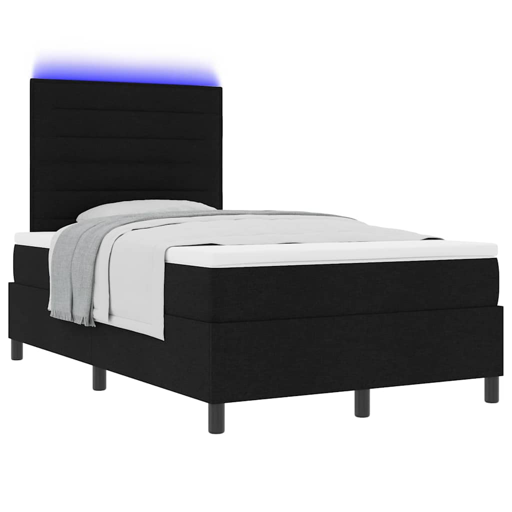Letto a molle con materasso con led Nero 120 x 190 cm Tessuto | homemem39