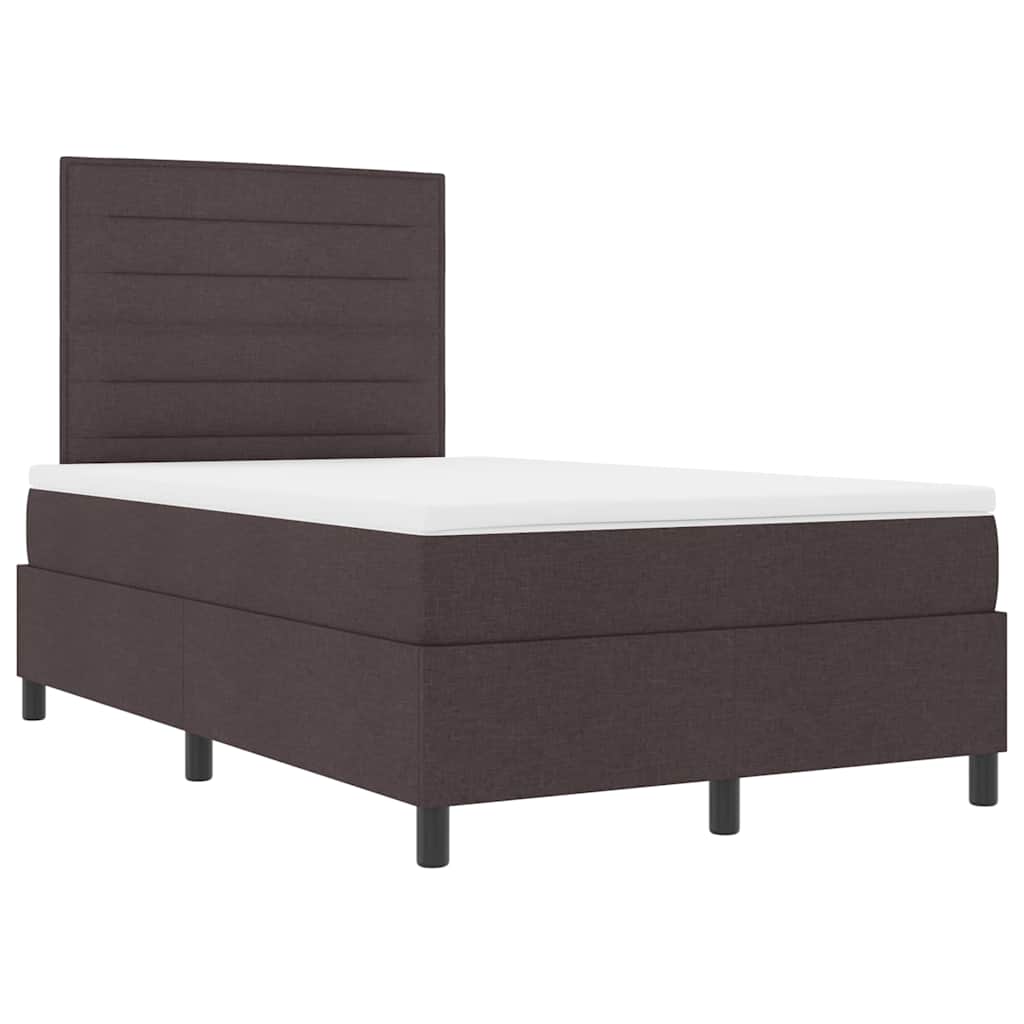 Letto a molle con materasso Marrone scuro 120 x 190 cm Tessuto | homemem39