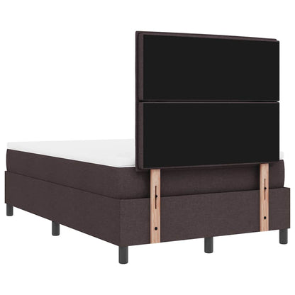 Letto a molle con materasso Marrone scuro 120 x 190 cm Tessuto | homemem39