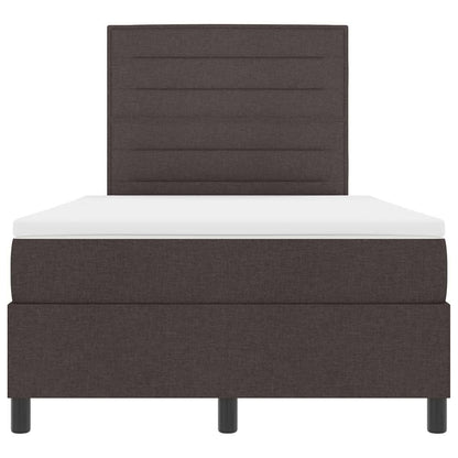 Letto a molle con materasso Marrone scuro 120 x 190 cm Tessuto | homemem39