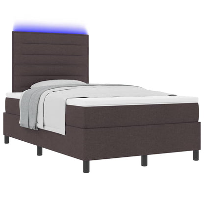 Letto a molle con materasso Marrone scuro 120 x 190 cm Tessuto | homemem39