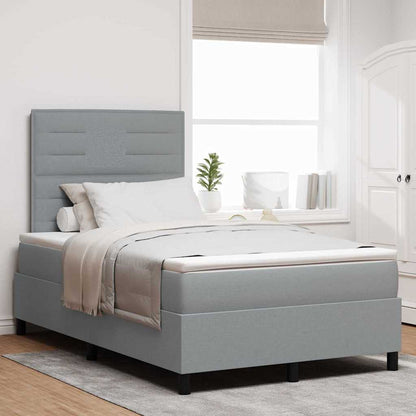 Letto a molle con materasso Grigio chiaro 120 x 200 cm Tessuto | homemem39