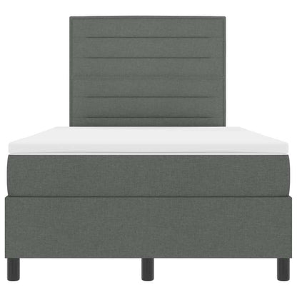 Letto a molle con materasso Grigio scuro 120 x 200 cm Tessuto