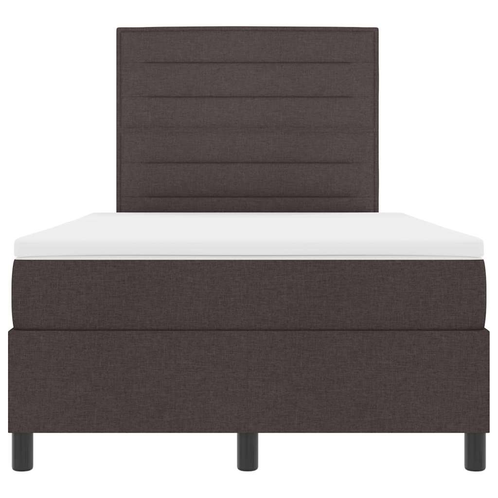 Letto a molle con materasso Marrone scuro 120 x 200 cm Tessuto