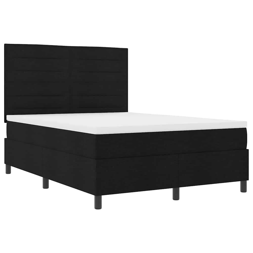 Letto a molle con materasso con led Nero 140 x 190 cm Tessuto | homemem39