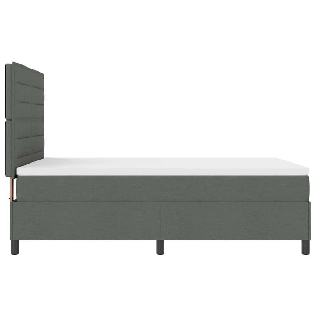 Letto a molle con materasso Grigio scuro 140 x 200 cm Tessuto