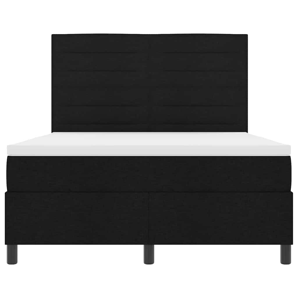Letto a molle con materasso con led Nero 140 x 200 cm Tessuto | homemem39