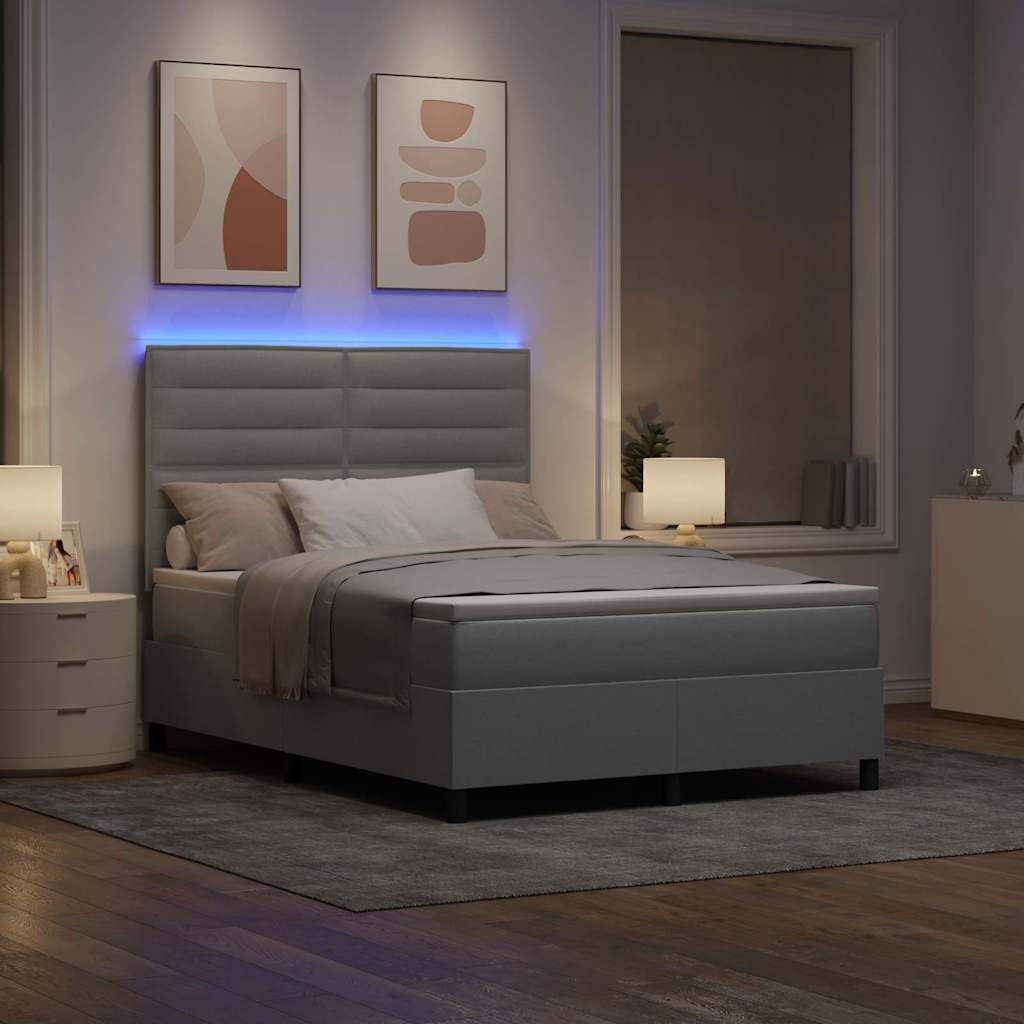 Letto a molle con materasso Grigio chiaro 160 x 200 cm Tessuto | homemem39