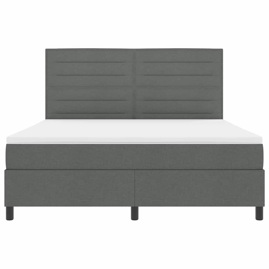 Letto a molle con materasso Grigio scuro 180 x 200 cm Tessuto